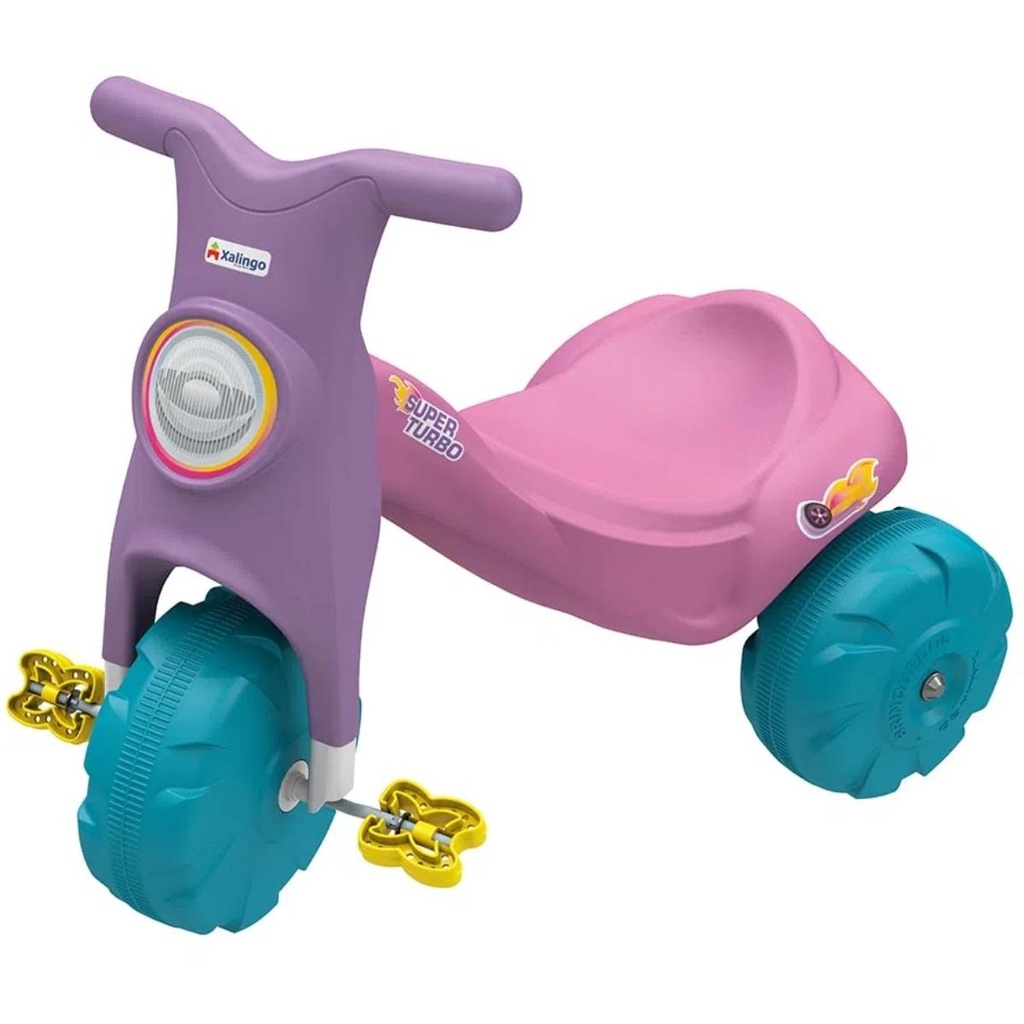 Triciclo Infantil Menina Tico Tico Super Turbo Rosa +24 Meses até 25Kg Xalingo - 07524 em Oferta na Shopee