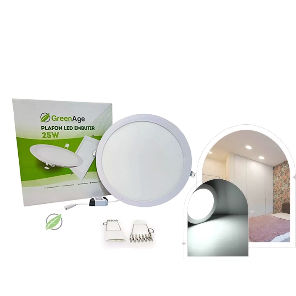 Painel de Led Plafon Embutir 25w Redondo Branco Frio 6500k