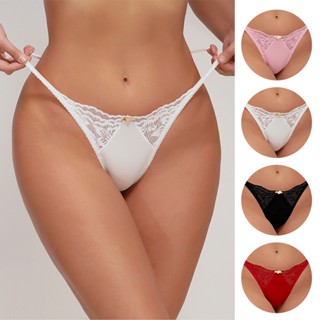 Feminino Confortável Simples Sexy Sem Traço Roupa Interior Tanga De Renda