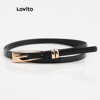 Lovito Casual Cinto Feminino Liso Básico LNA28250 (Branco/Preto)