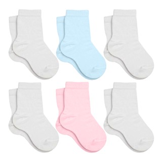 Kit 6 Pares de Meias Infantil Baby Algodão Macio Punho Elástico Selene