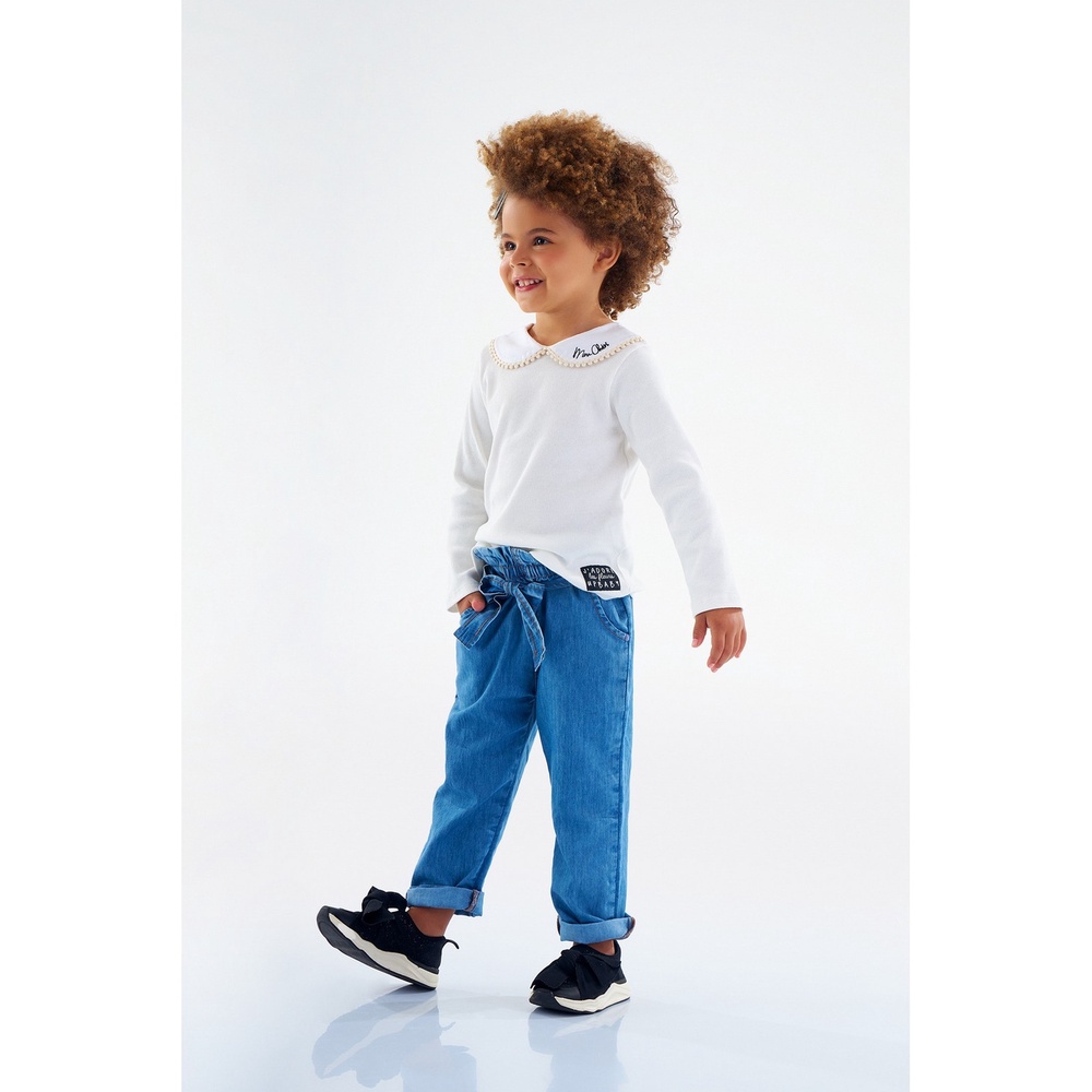 Blusa Manga Longa em Ribana Infantil para Menina Up Baby em Oferta na Shopee
