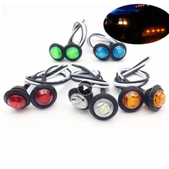 2pçs Luz Indicadora De Marcador Lateral À Prova D'água LED 12V/24V De Marcação De Reboque circular 3/4 " Traseira De Caminhão Liberação Sinal De Volta
