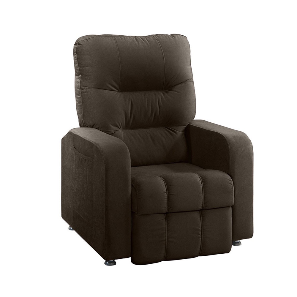 Poltrona Dallas Veludo Marrom JS Móveis em Oferta na Shopee