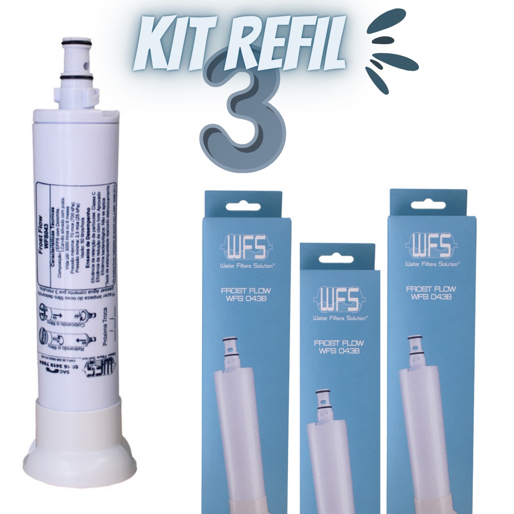 kit3 Refil filtro compatível consul cpb33AF cpb33AB cpb33AN