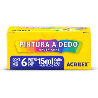 Pintura a dedo 6 cores 15ml 11306 Acrilex