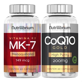 Vitamina K2 Mk7 60 caps + Coenzima Coq10 200mg Gold 60 Cápsulas
