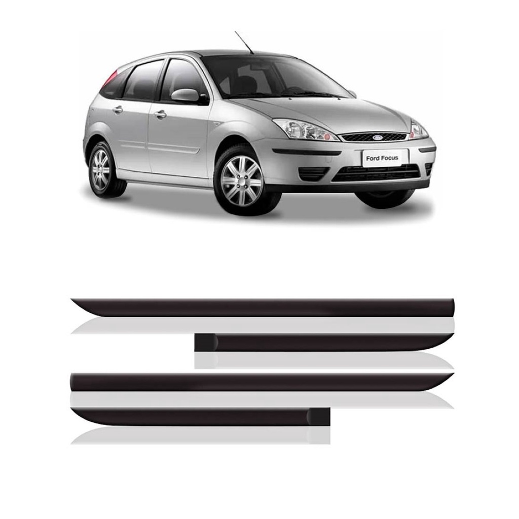 Friso Lateral Ford Focus 2001 A 2009 4 Portas - Kit com 4 peças