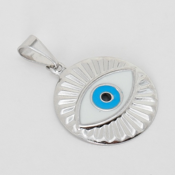 Pingente Em Aço Inox 316l Olho Grego Ou Olho Turco Nazar Olho De Hórus/terceiro Olho