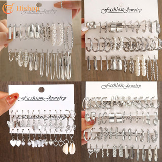 Brincos Vintage Borboleta Coração Argola Prata Para Mulheres Pérola Zircônia Pino Conjunto Acessórios Jóias