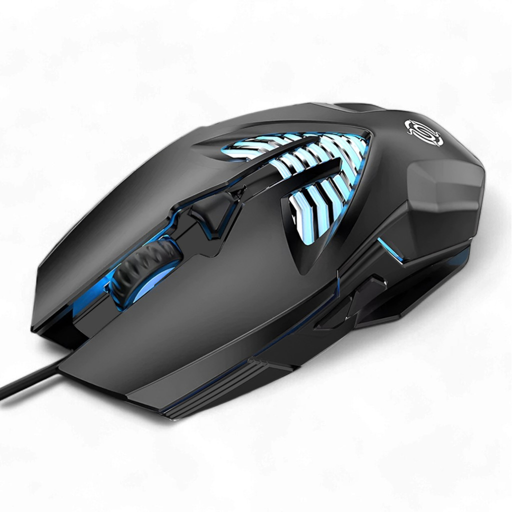 Mouse Óptico Gamer USB K-Snake Q1 LED RGB Com Fio 3200 Dpi Ajustável para Jogos PC Preto