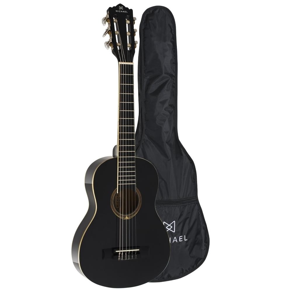 Violão Infantil MICHAEL Antares VM10E BK 1/4 (Até 7 anos) - Cordas de Nylon – Preto