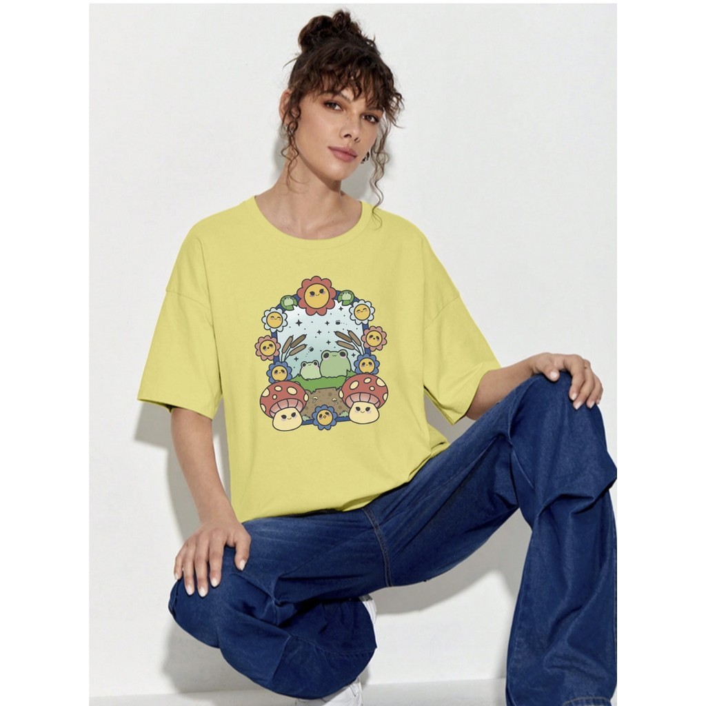 Blusa Soltinha Estampada Oversized Simples Life Style Fashion Detalhe                     