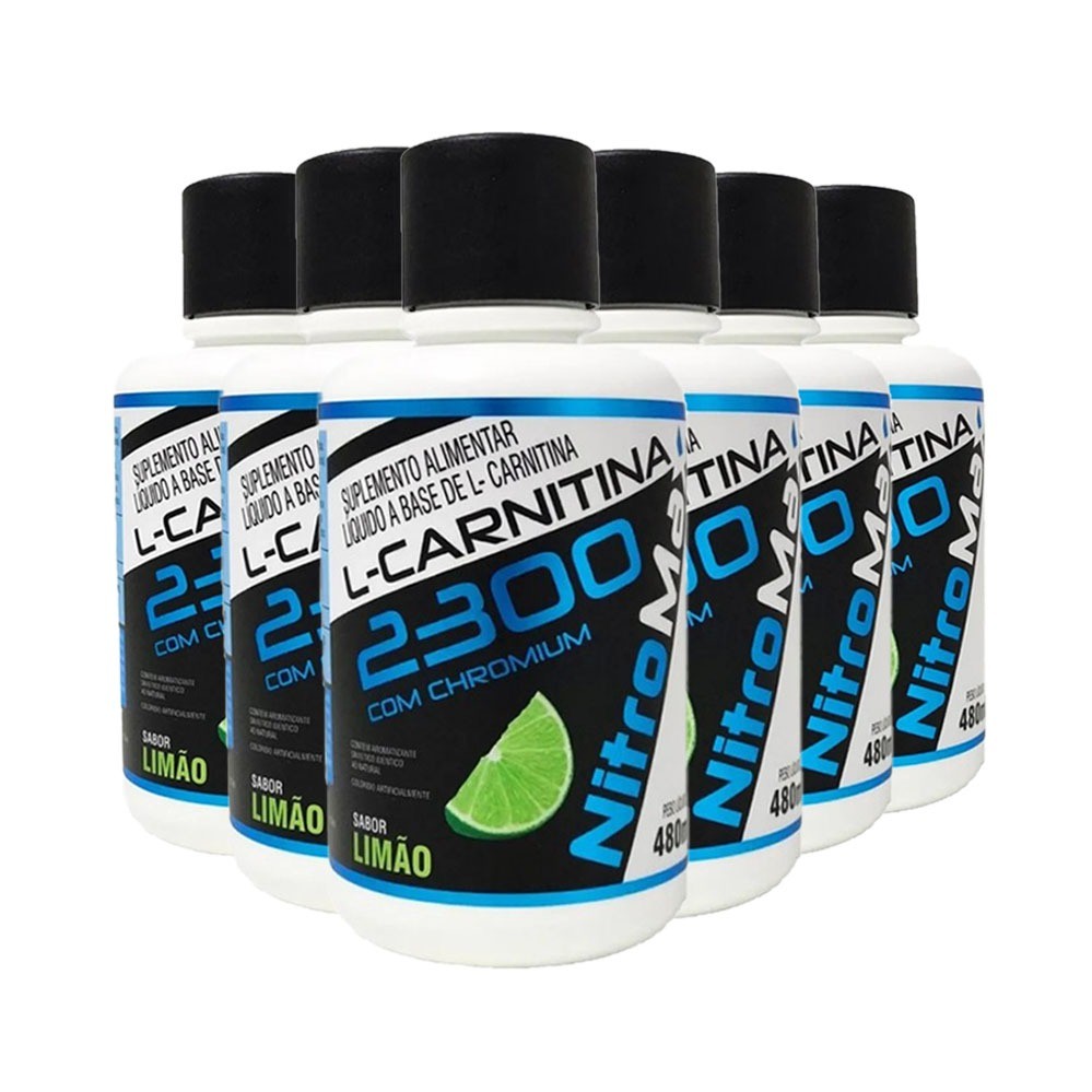 6X L-CARNITINA 2300 COM CHROMIUM 480ML SABOR LIMÃO