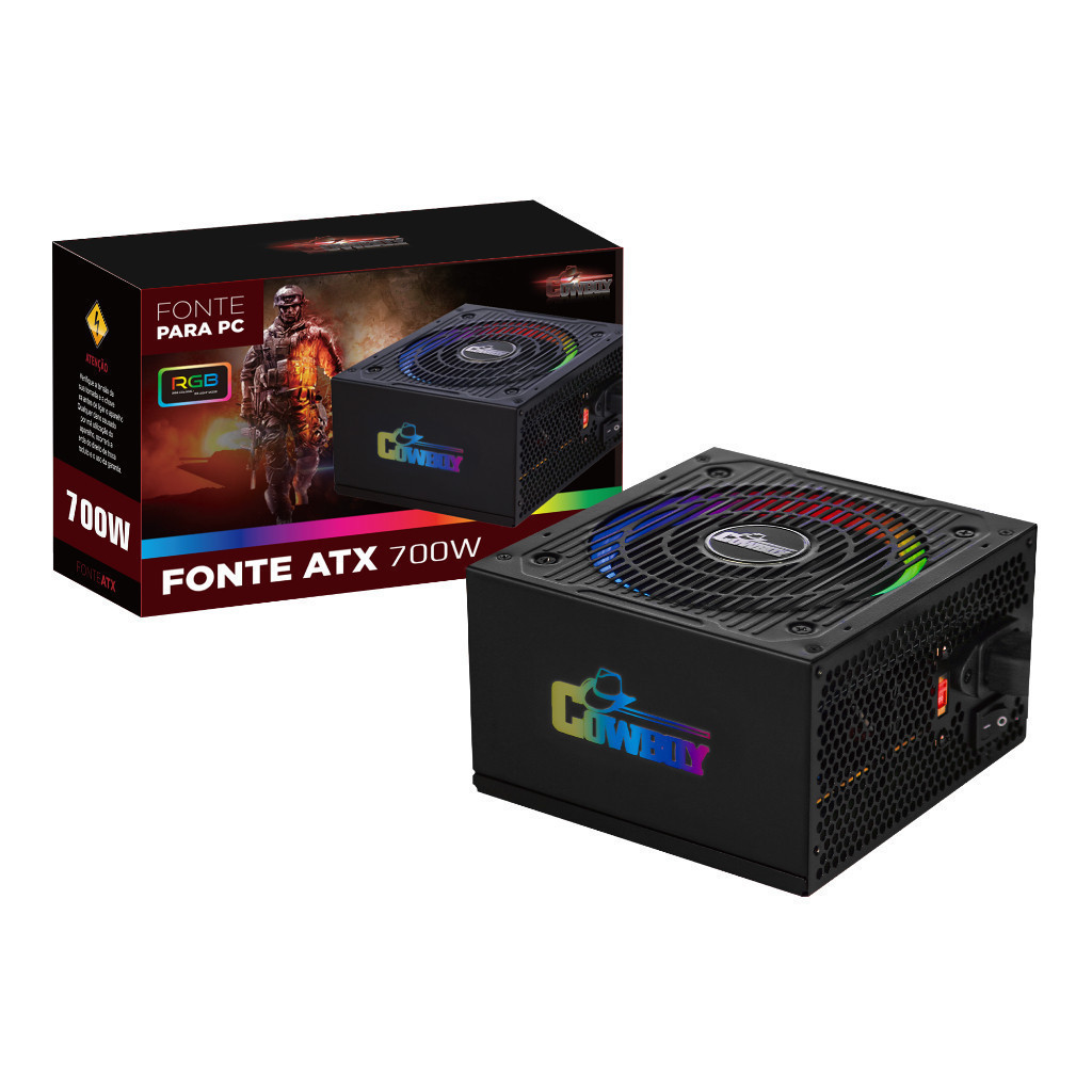 Fonte de Alimentação ATX 700W Bivolt Manual com Led RGB - CB-201RGB em Oferta na Shopee
