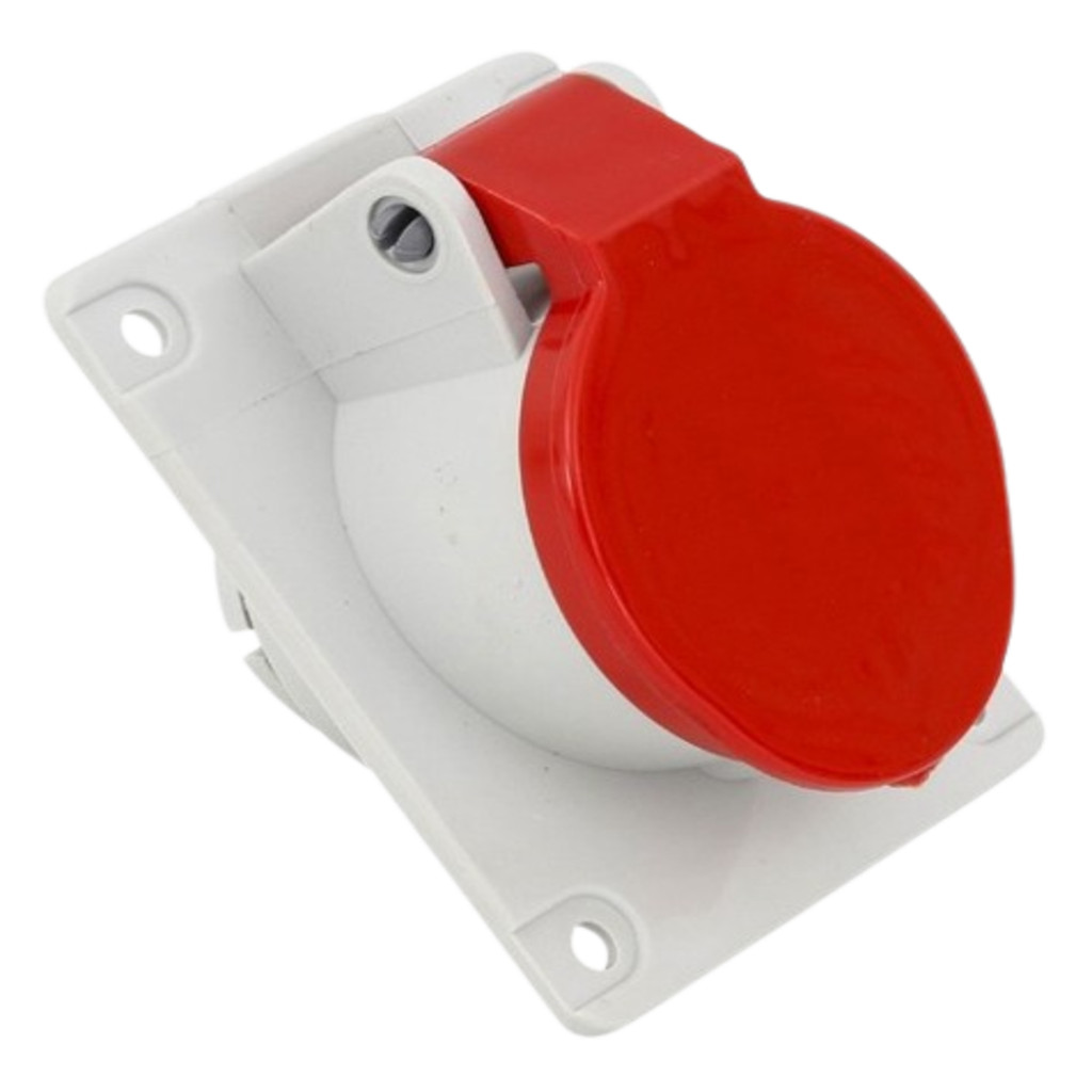 Tomada Embutir 2P+T 16A 380/440V 9h Vermelha - N3049 Steck
