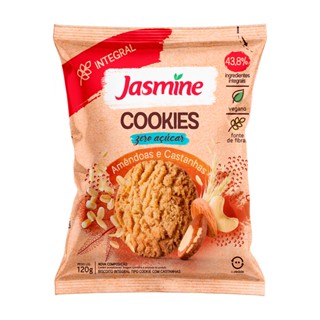 COOKIES INTEGRAIS ZERO AÇÚCAR AMÊNDOAS E CASTANHAS JASMINE - 120g.