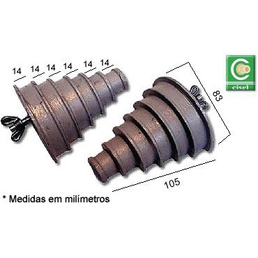 Forma de Alumínio p/ Bobinadeira 6 canais Monofásica Pequena 83 mm- Mod. 3