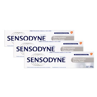 Creme Dental Sensodyne Branqueador Extra Fresh 90g | Kit com três unidades