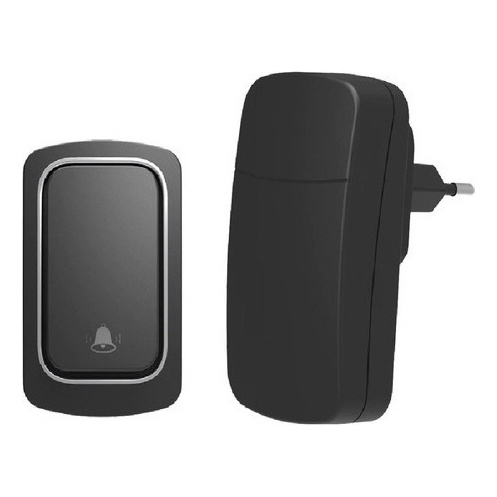 Campainha Preta Residencial Sem Fio Resistente Água 200 Metros Casa