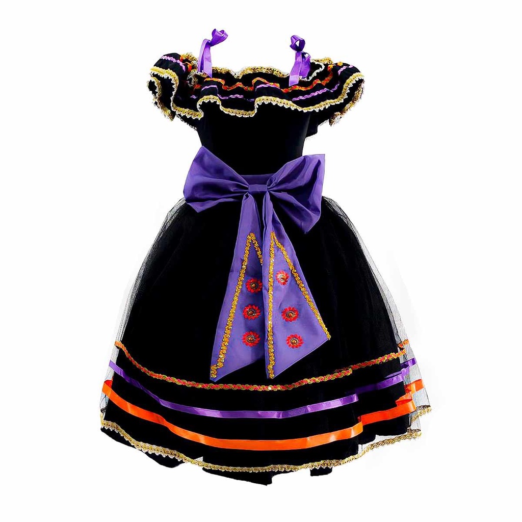 Fantasia Caveira Mexicana Infantil Feminina de Luxo Halloween em Oferta na Shopee