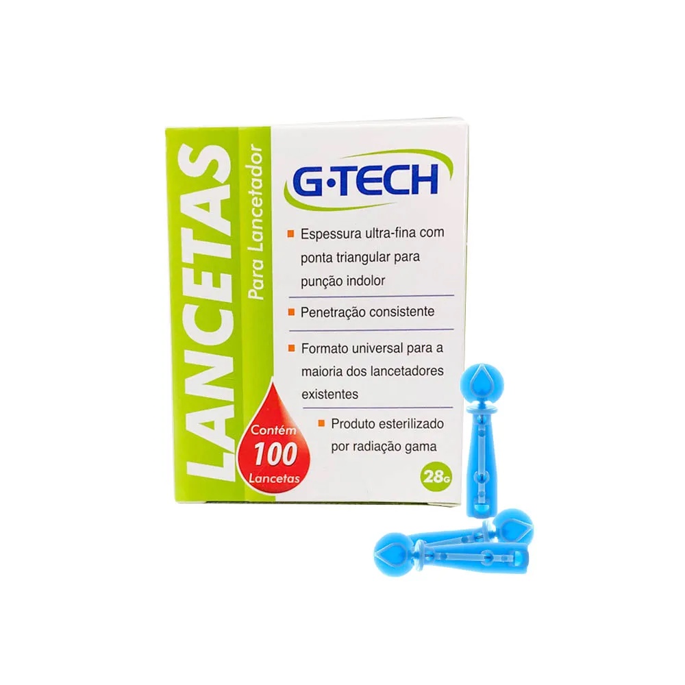Kit 100 Agulha Para Lancetador Controle de Diabetes 28g G-tech