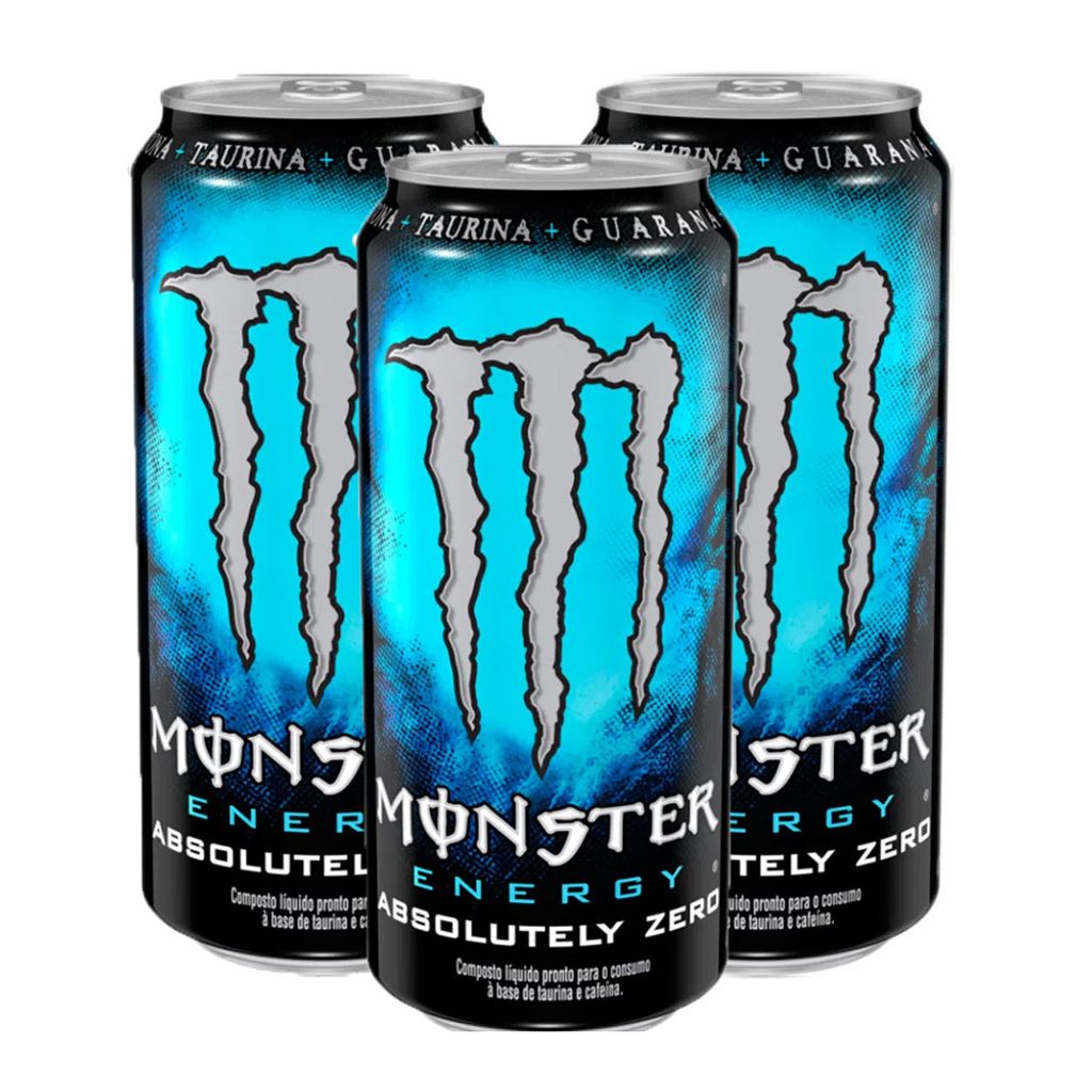 Energético Monster Energy Absolutely Zero 473ml | Kit com três unidades