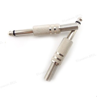 2pcs 6.35mm Monaural Jack Macho Mono Canal Amplificador Adaptador De Plugue Conectores Cabo De Áudio Acessórios Para Microfones BR2L