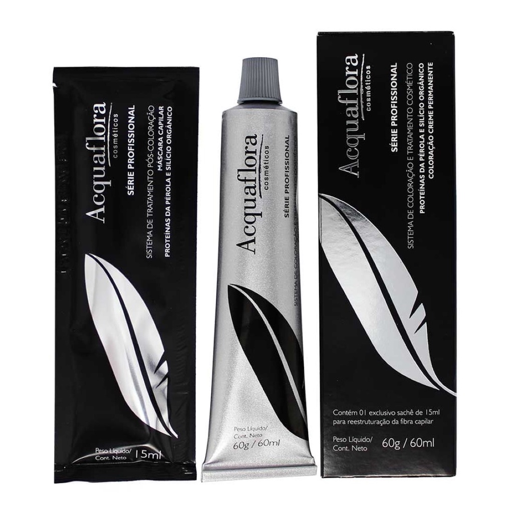 0.1 Mix Cinza Coloração Creme Permanente 60g - Acquaflora