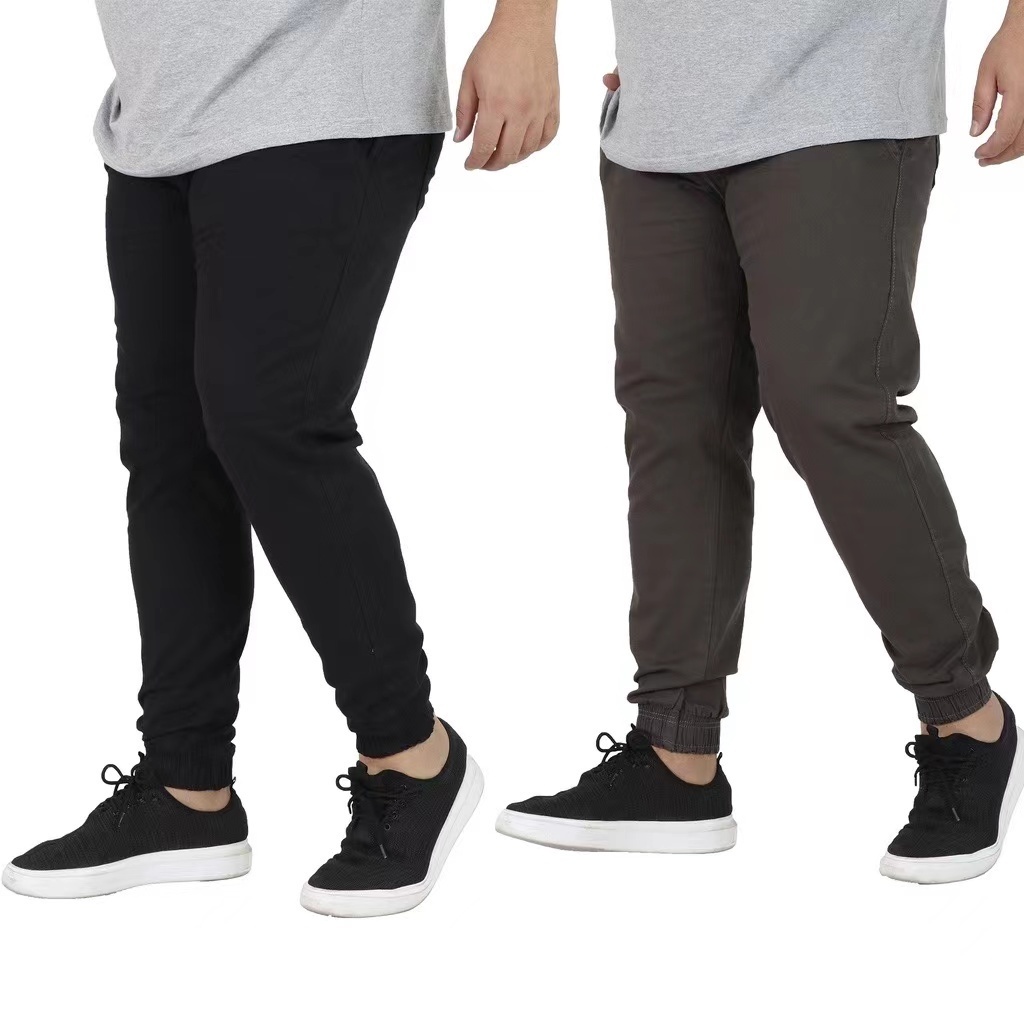 kit 2  masculinas/feminina calÇas sarja jogger plus size extra grande g1 g2 g3 g4 colorido em Oferta na Shopee