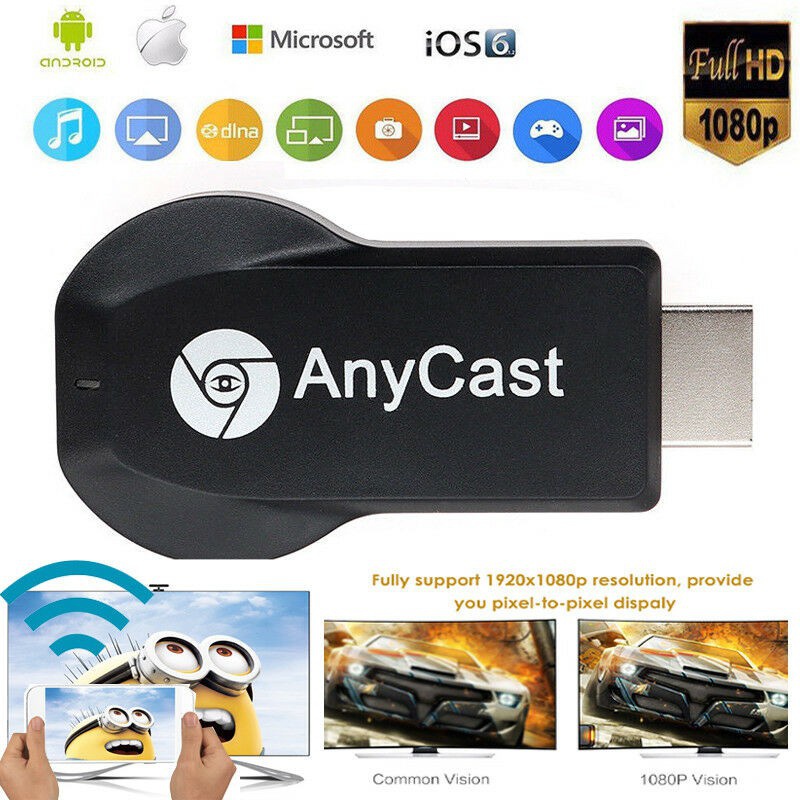 Anycast M2 Plus Miracast Adaptador De TV Stick Receptor De Espelho Dongle Chromecast Sem Fio HDMI 1080p