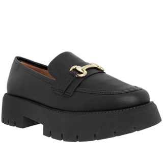 Mocassim Vizzano Plataforma Tratorado Detalhe Fivela Preto