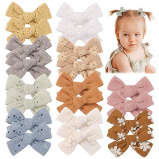 1Piece Kids Bowknots Algodão Macio Grampo De Cabelo Meninas Impressão Fofa Acessórios Atacado