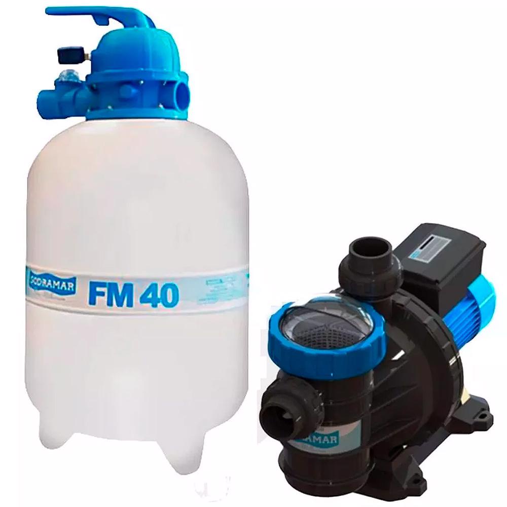 Filtro para Piscina FM-40 1/2CV FILTER com Bomba 1/2CV BMC-50 SODRAMAR até 50.000 Litros - Home & Living