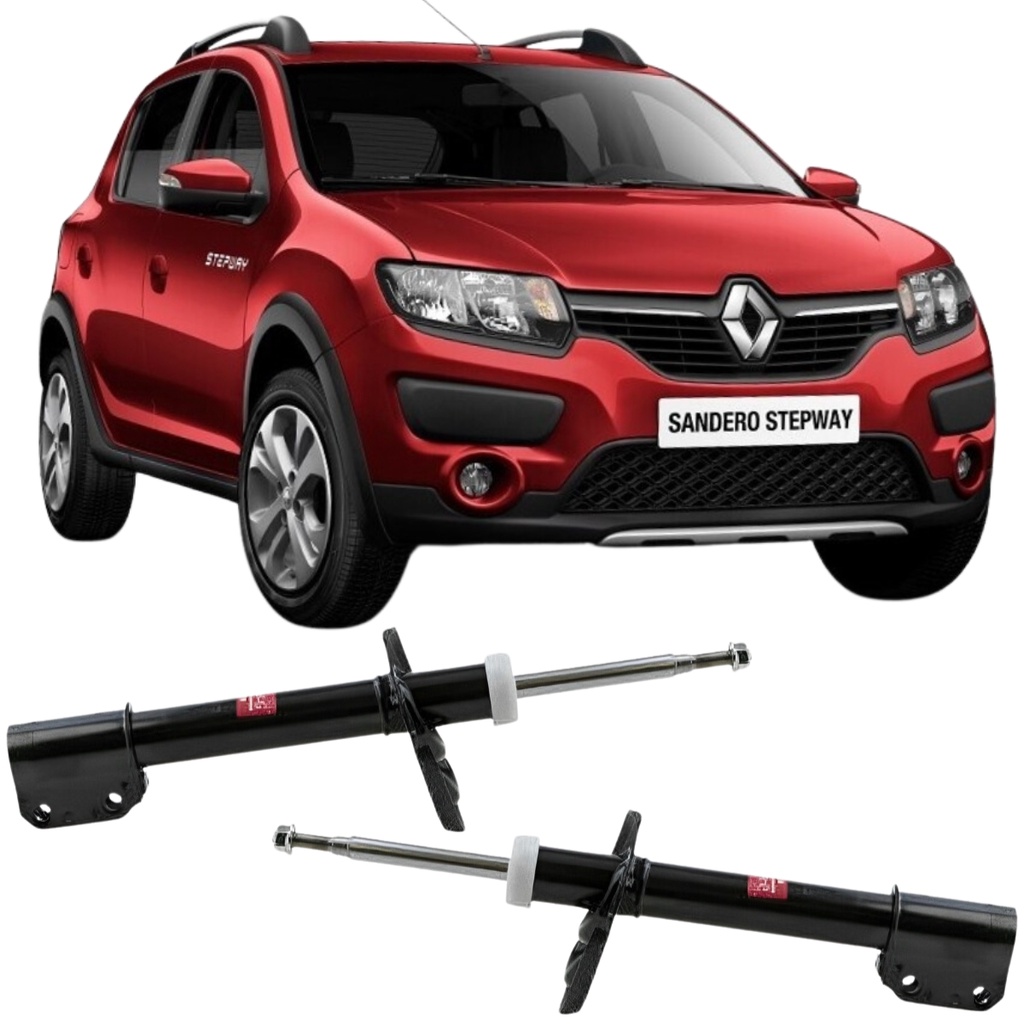 PAR AMORTECEDOR DIANTEIRO DIREITO ESQUERDO SANDERO STEPWAY 1.6 OU CÂMBIO CVT 2015 A 2020