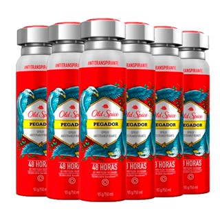 Kit Desodorante Aerosol Old Spice Pegador 150ml - 6 unidades