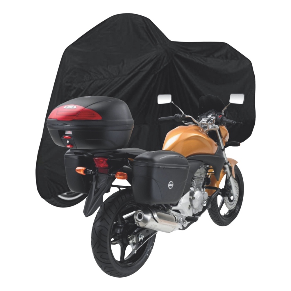 Capa Pra Moto Com Bau Resistente À Água Proteção Contra Sol em Oferta na Shopee