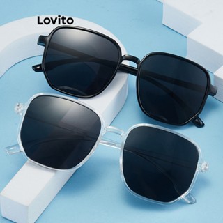 Lovito Óculos de Sol Básicos Simples para Mulheres LFA05271 (Branco/Preto)