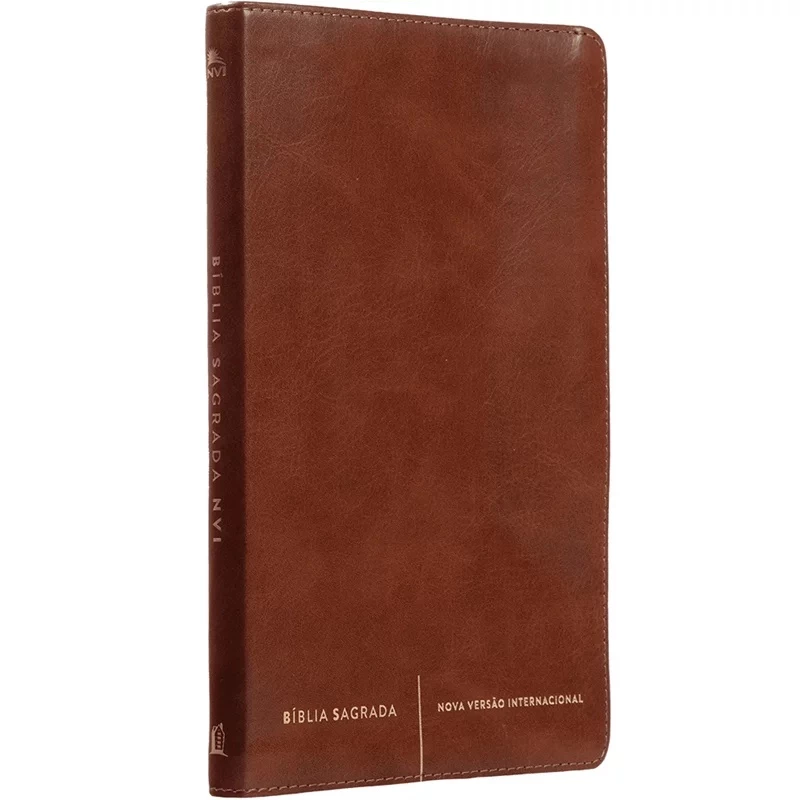 Bíblia Sagrada Slim | NVI | Letra Normal | Capa Luxo Marrom