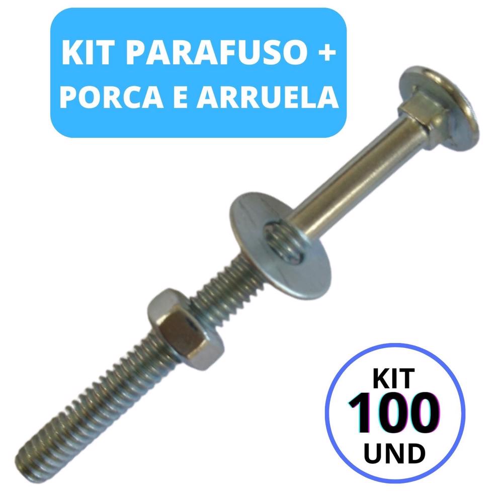 Parafuso Francês 5/16 X 04" 10,16 cm C/ Porca e Arruela 100 und em Oferta na Shopee