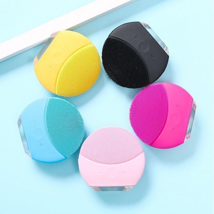 Escova Facial Elétrica Massageadora Limpeza Profunda 5 Velocidades Silicone À Prova D’Água Anti Acne