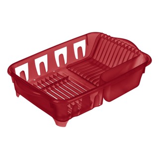 Escorredor de Louça Plástico Grande Vermelho Casar Sanremo