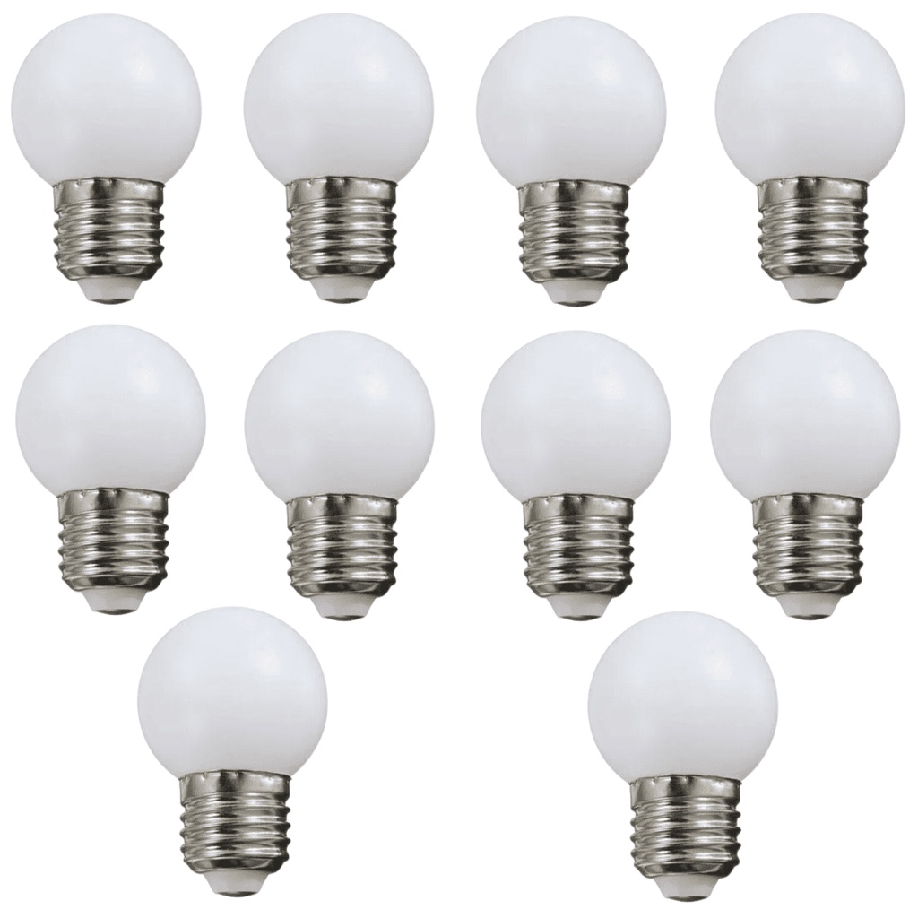 Kit 10 Lâmpada Led Bolinha 3w E27 Penteadeira Camarim Varal Espelho Branco Frio ou Quente 127 220v