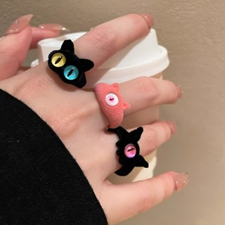 1Pcs Super Cute Plush Little Monster Rings Anel De Dedo Aberto Conjunto De Anéis De Junção Jóias Para Meninas Doces E Frias