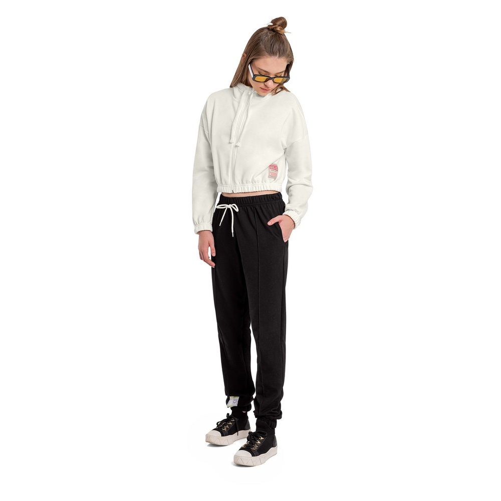 Jaqueta Cropped em Moletom Juvenil Feminina Gloss