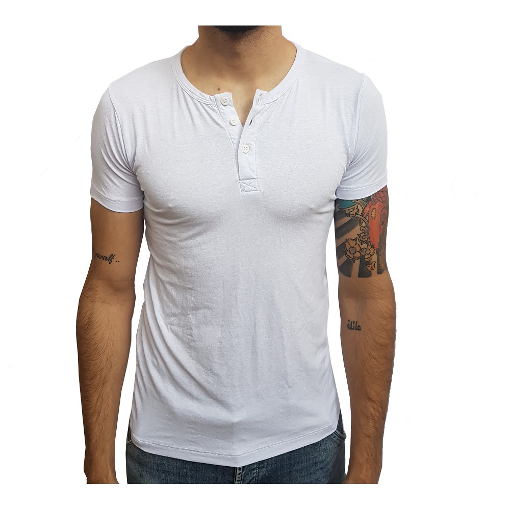 Camiseta Masculina Henley Manga Curta Camiseta Oversized Longline Lisa Swag Várias Cores Camisetas Camisa Básica