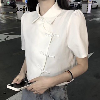 Lovito Blusa Casual Lisa Assimétrica Para Mulheres LNE36072 (Branco Preto)