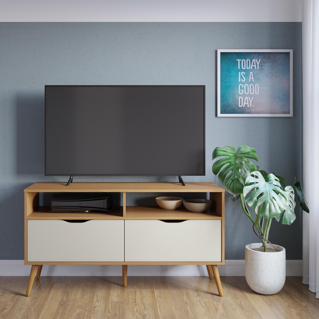 Rack para TV ate 50" Polegadas Lisboa M-103 Freijo Off White Colibri Moveis