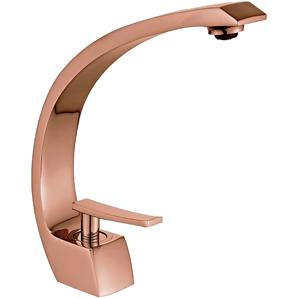 Torneira Banheiro Monocomando Cascata Curva Rosê Gold Luxo em Oferta na Shopee