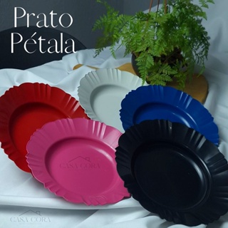 Prato Pétala Plástico Varias Cores Kit 10 a 50und Para Refeições, Churrascos, Festas e Aniversários. em Oferta na Shopee
